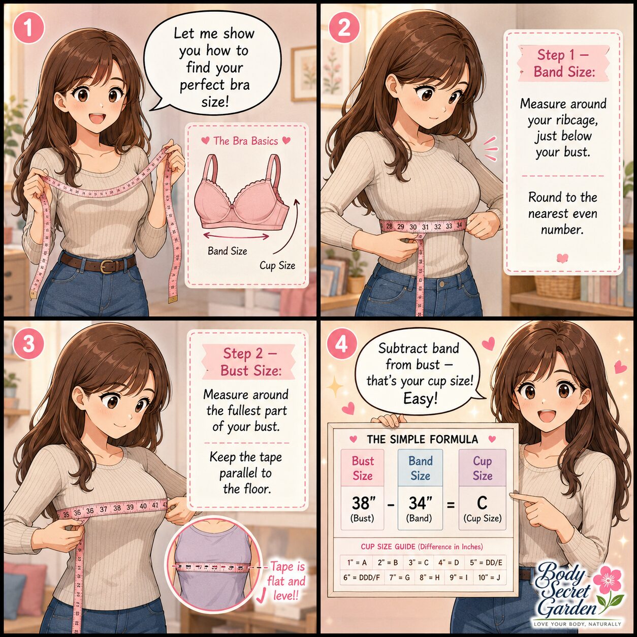How to measure your bra size comic