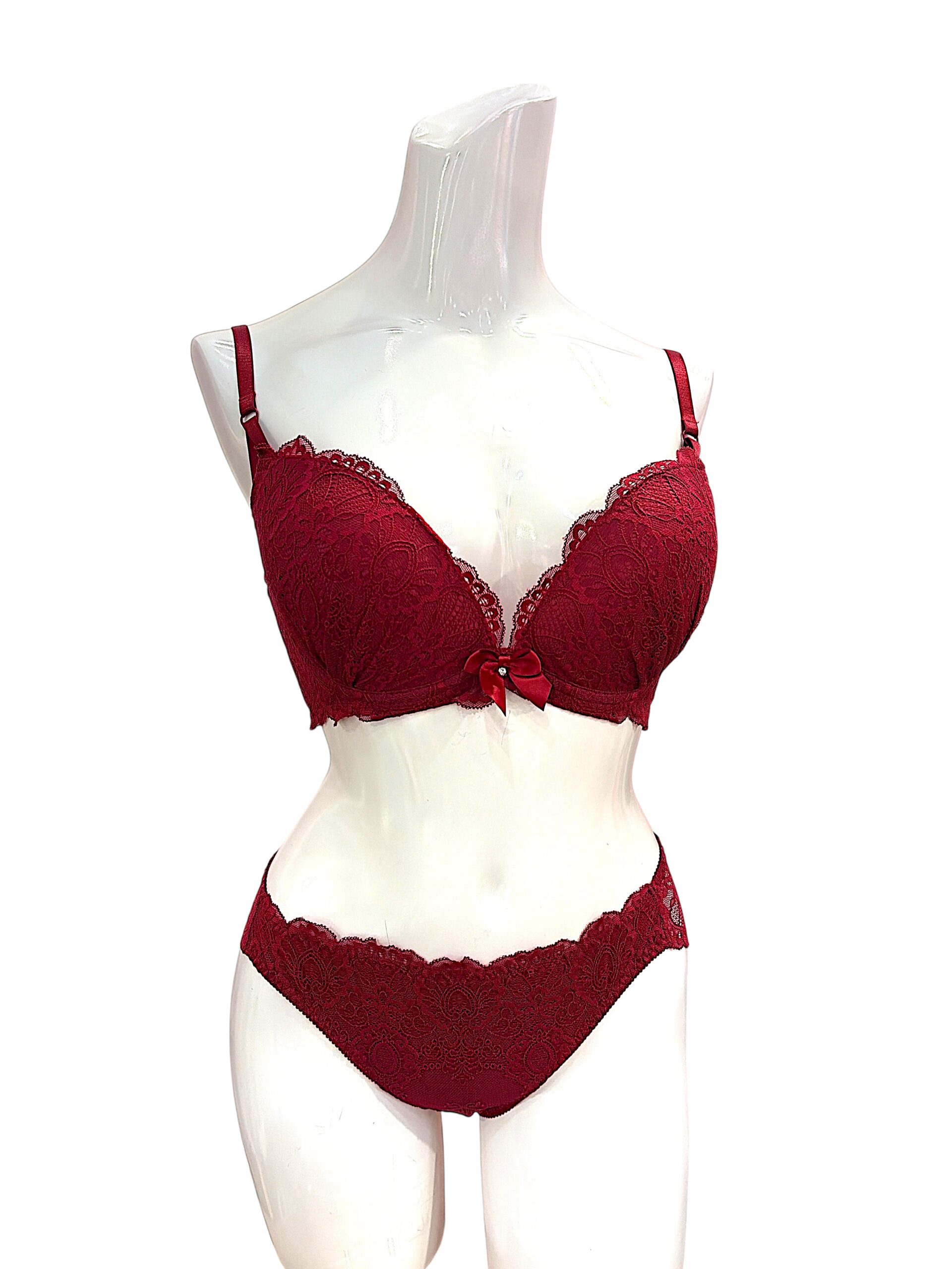 5003 red / white / black / green / navy | dd cup lace bra & panty set