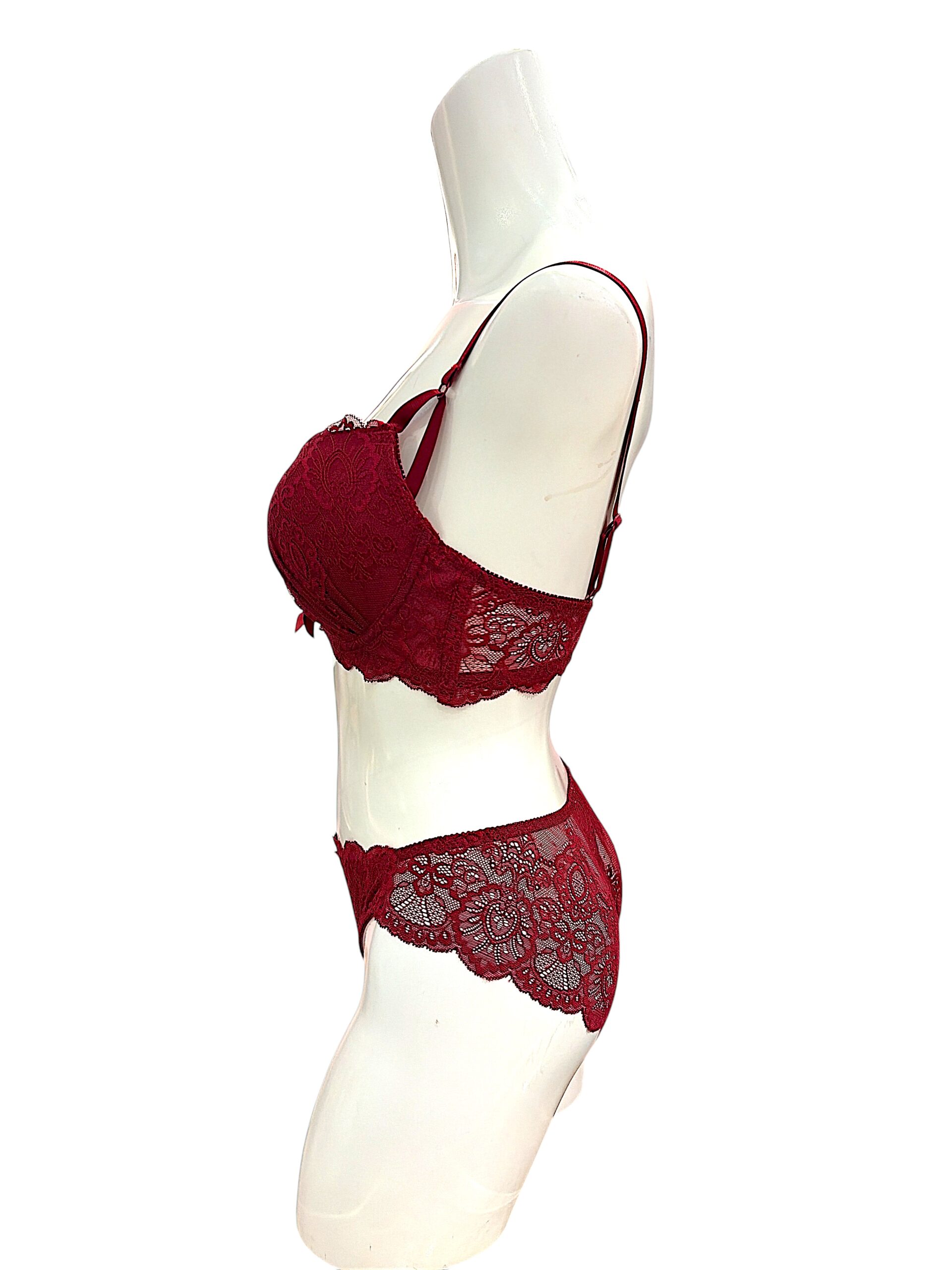 5003 red / white / black / green / navy | dd cup lace bra & panty set