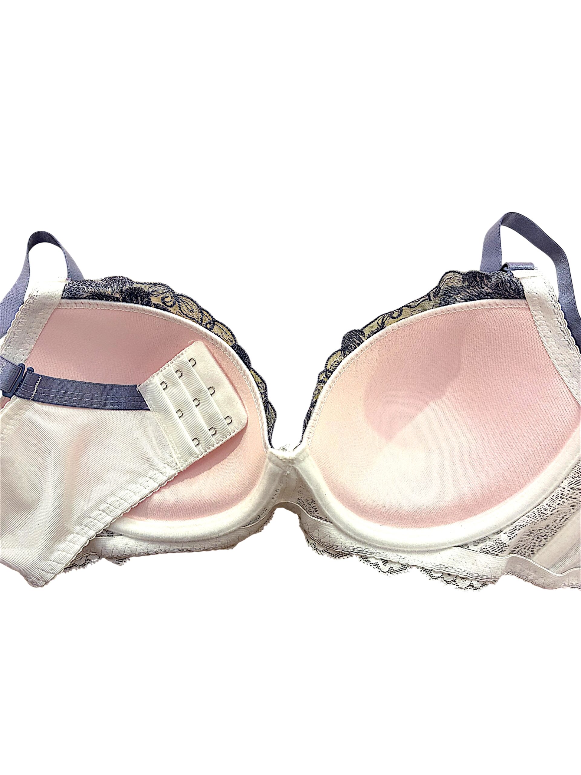 8000203 navy & white floral | fg cup lace bra & panty set
