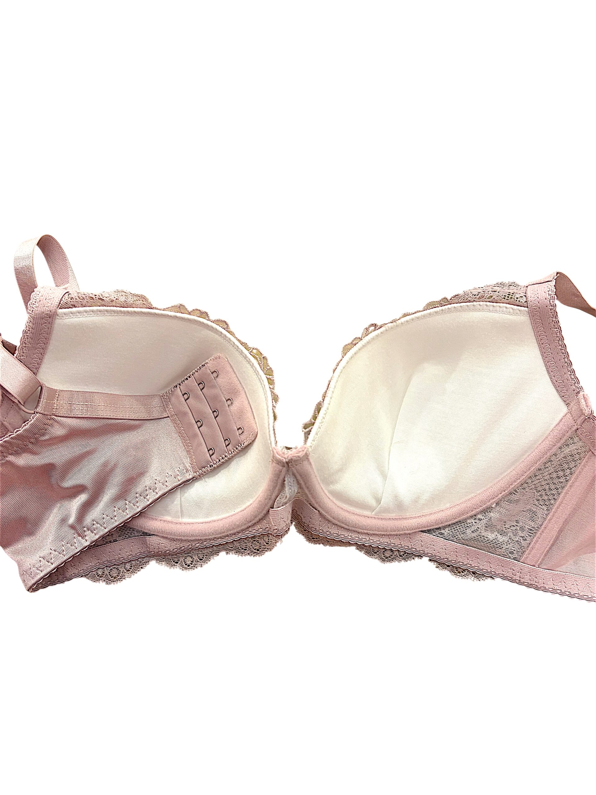 8000301 pink & black floral | dd cup lace bra & panty set