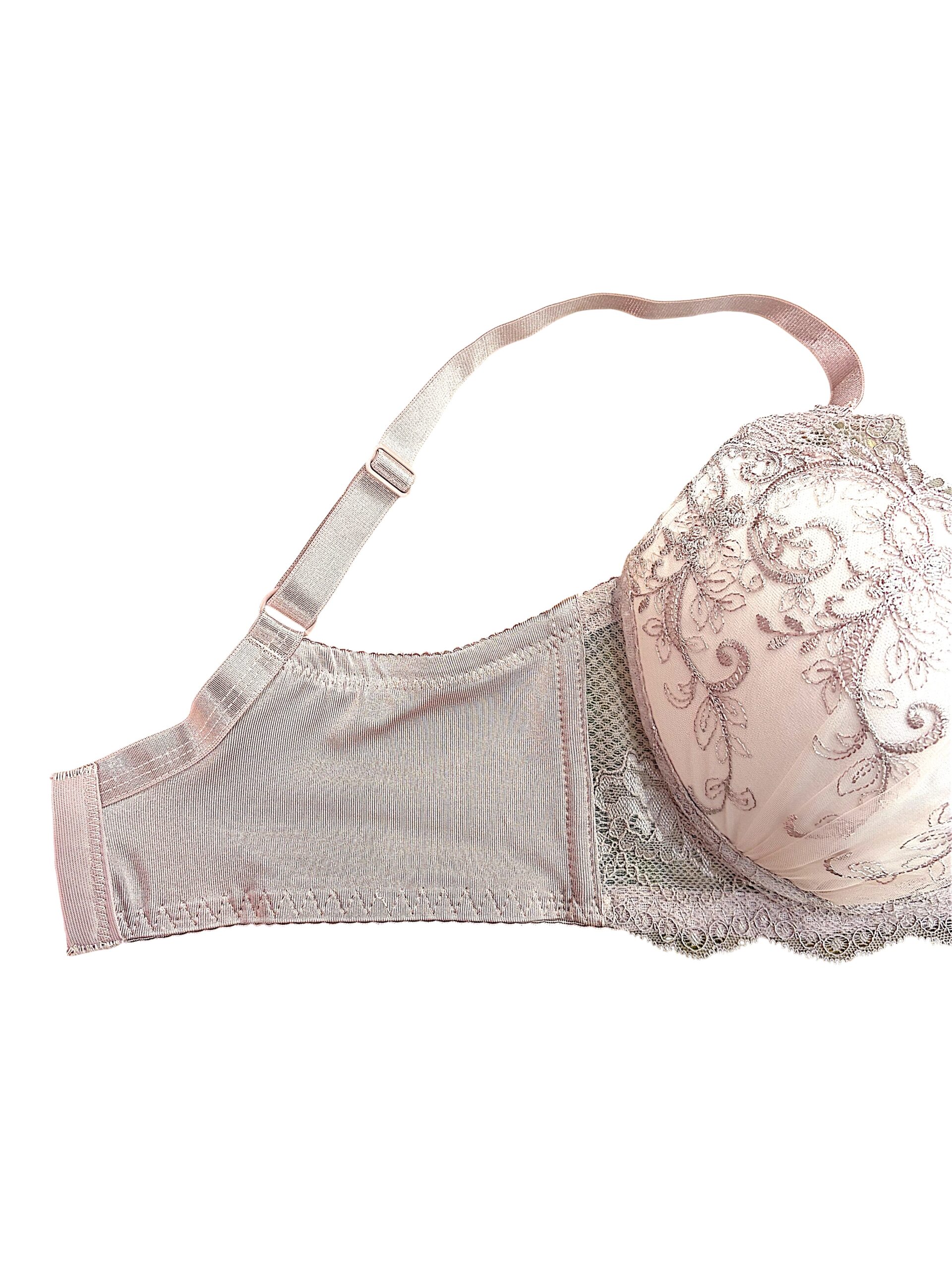 8000301 pink & black floral | dd cup lace bra & panty set