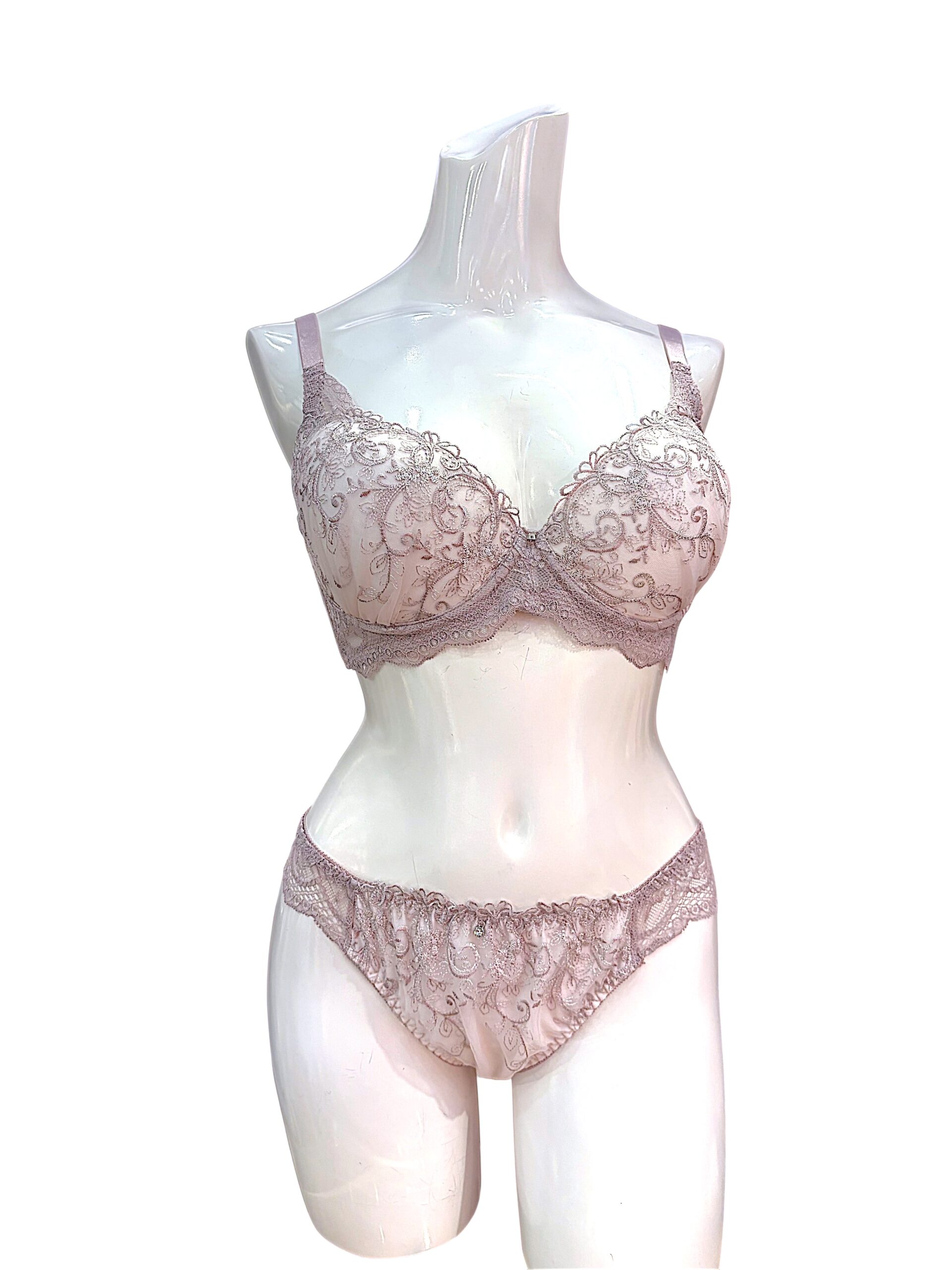 8000301 pink & black floral | dd cup lace bra & panty set