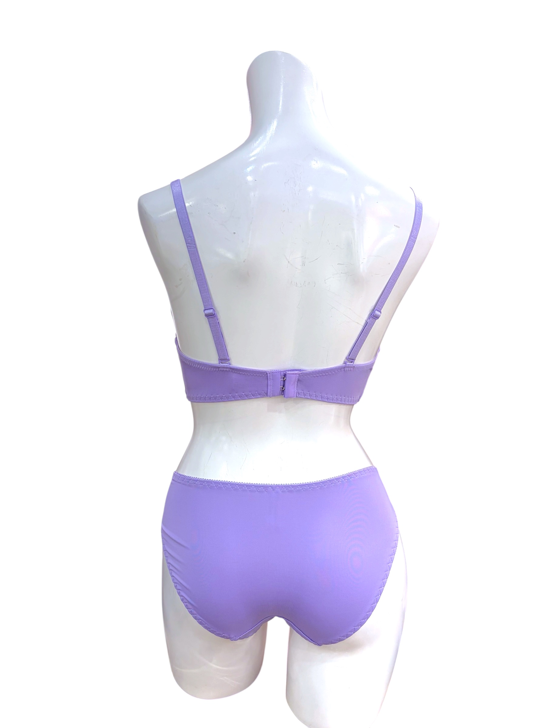5009 Purple & White Floral Lace Bra & Panty Set for Narrow Shoulders | D-DD Cup - Image 17