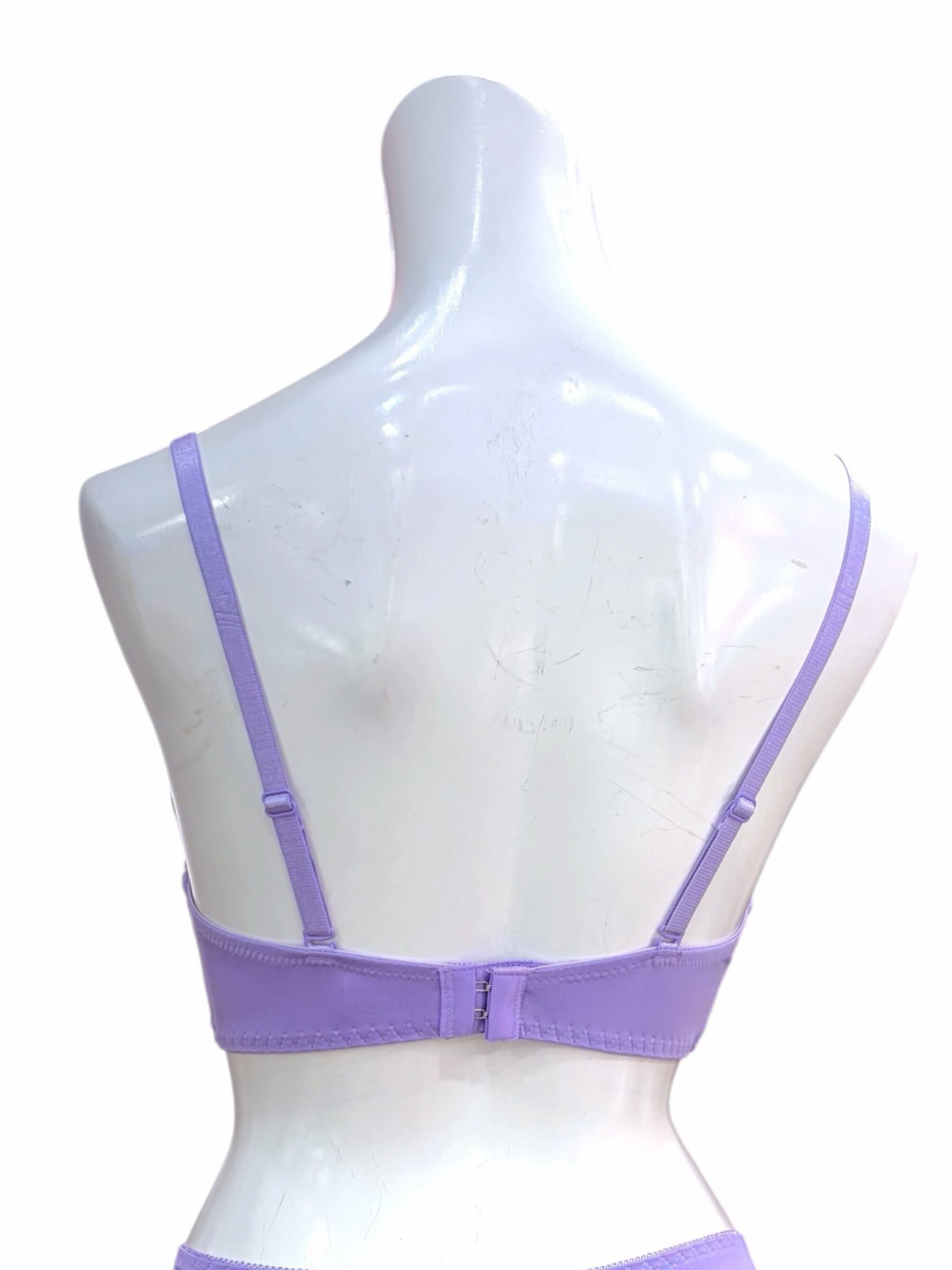 5009 Purple & White Floral Lace Bra & Panty Set for Narrow Shoulders | D-DD Cup - Image 18