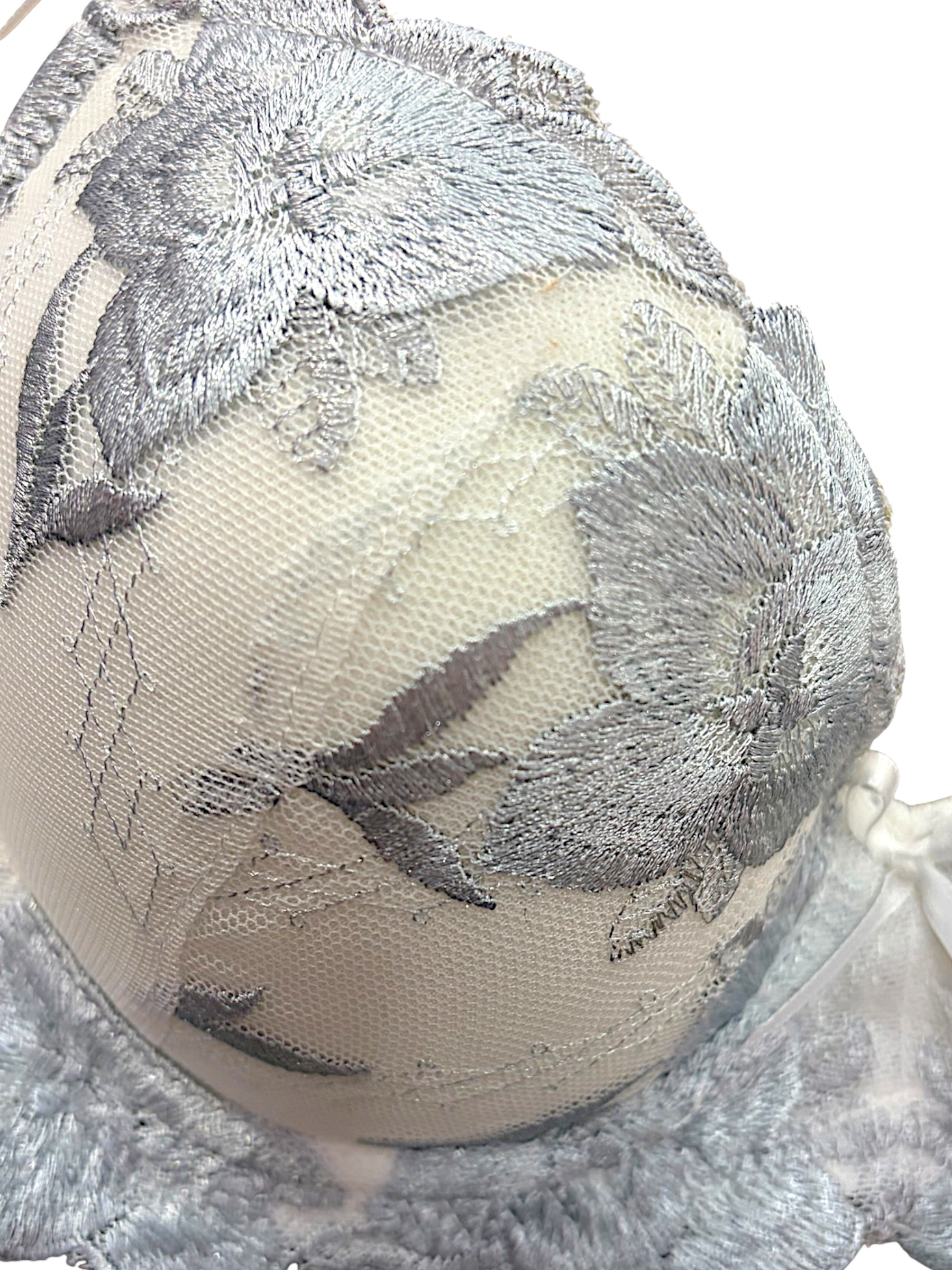 5009 Purple & White Floral Lace Bra & Panty Set for Narrow Shoulders | D-DD Cup - Image 21