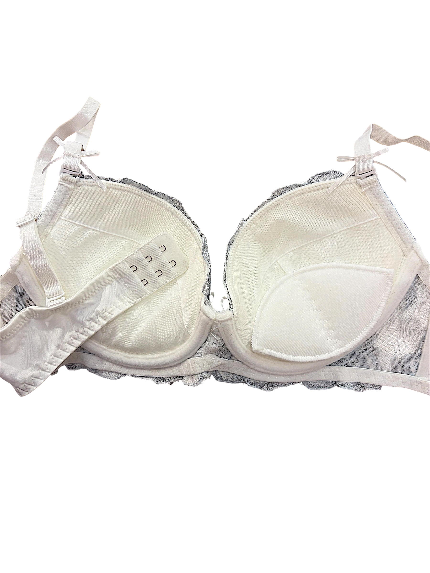 5009 Purple & White Floral Lace Bra & Panty Set for Narrow Shoulders | D-DD Cup - Image 22