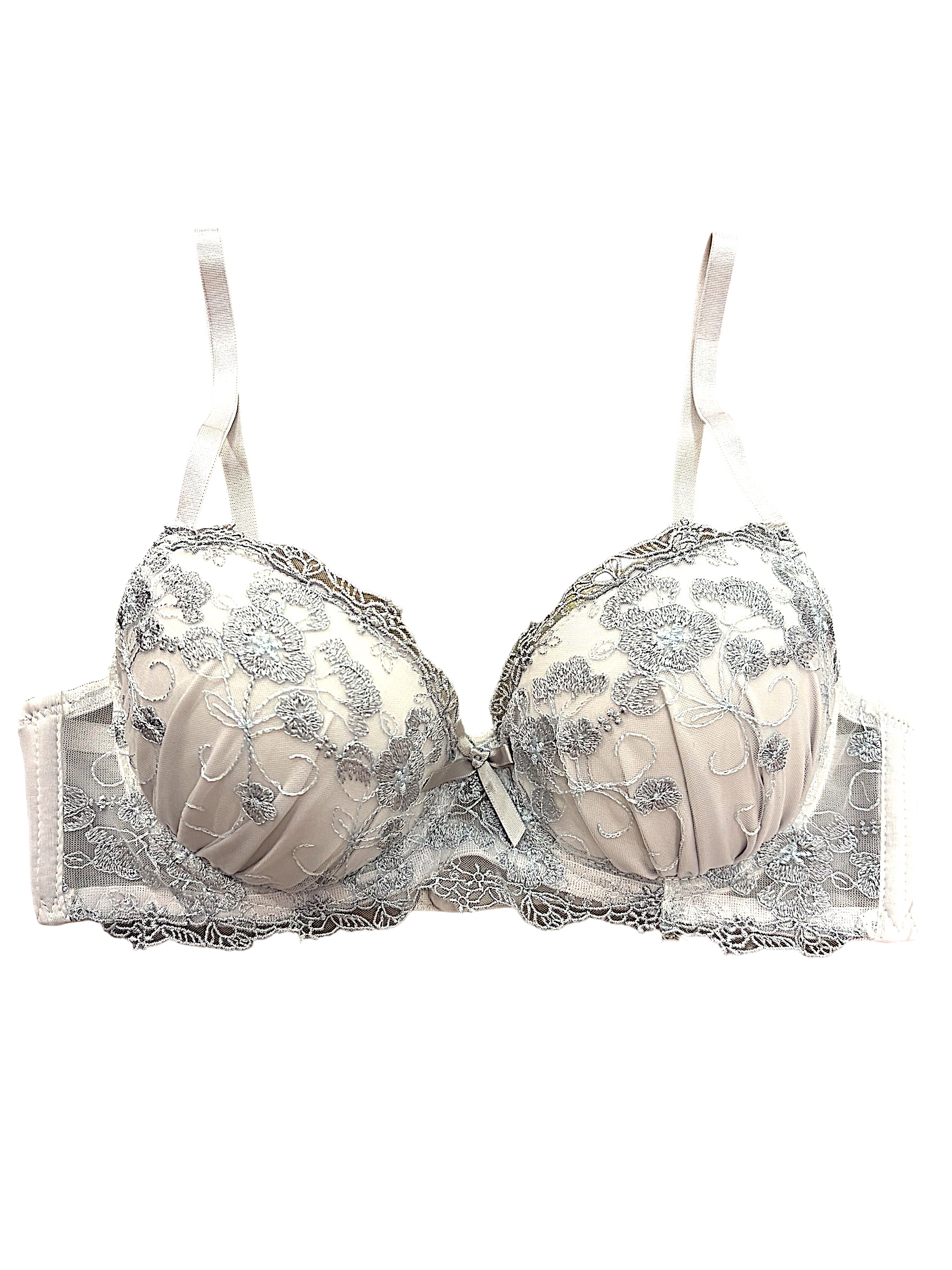 76990 Pink & Gray Floral Lace Bra & Panty Set for Small Band Frames | ABC Cup - Image 10