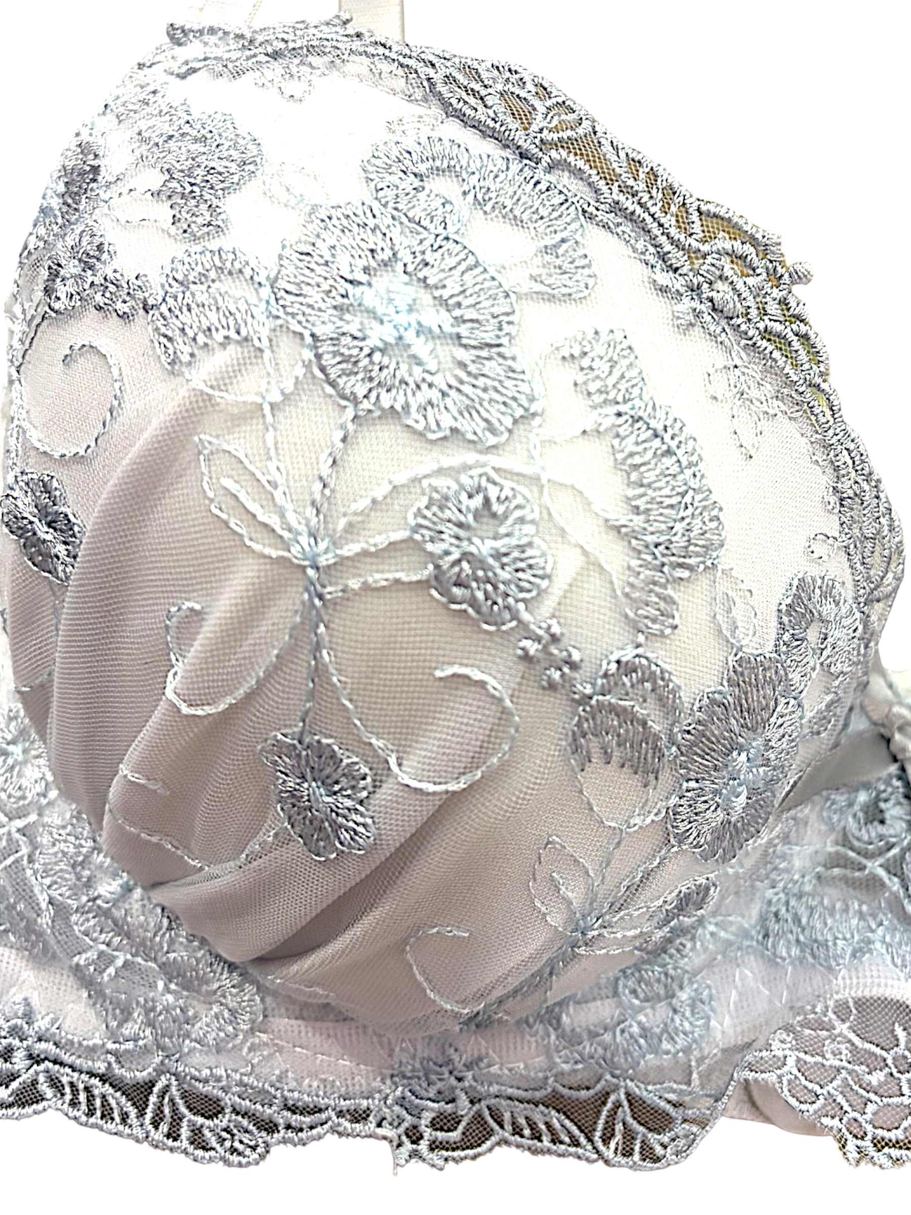 76990 Pink & Gray Floral Lace Bra & Panty Set for Small Band Frames | ABC Cup - Image 11
