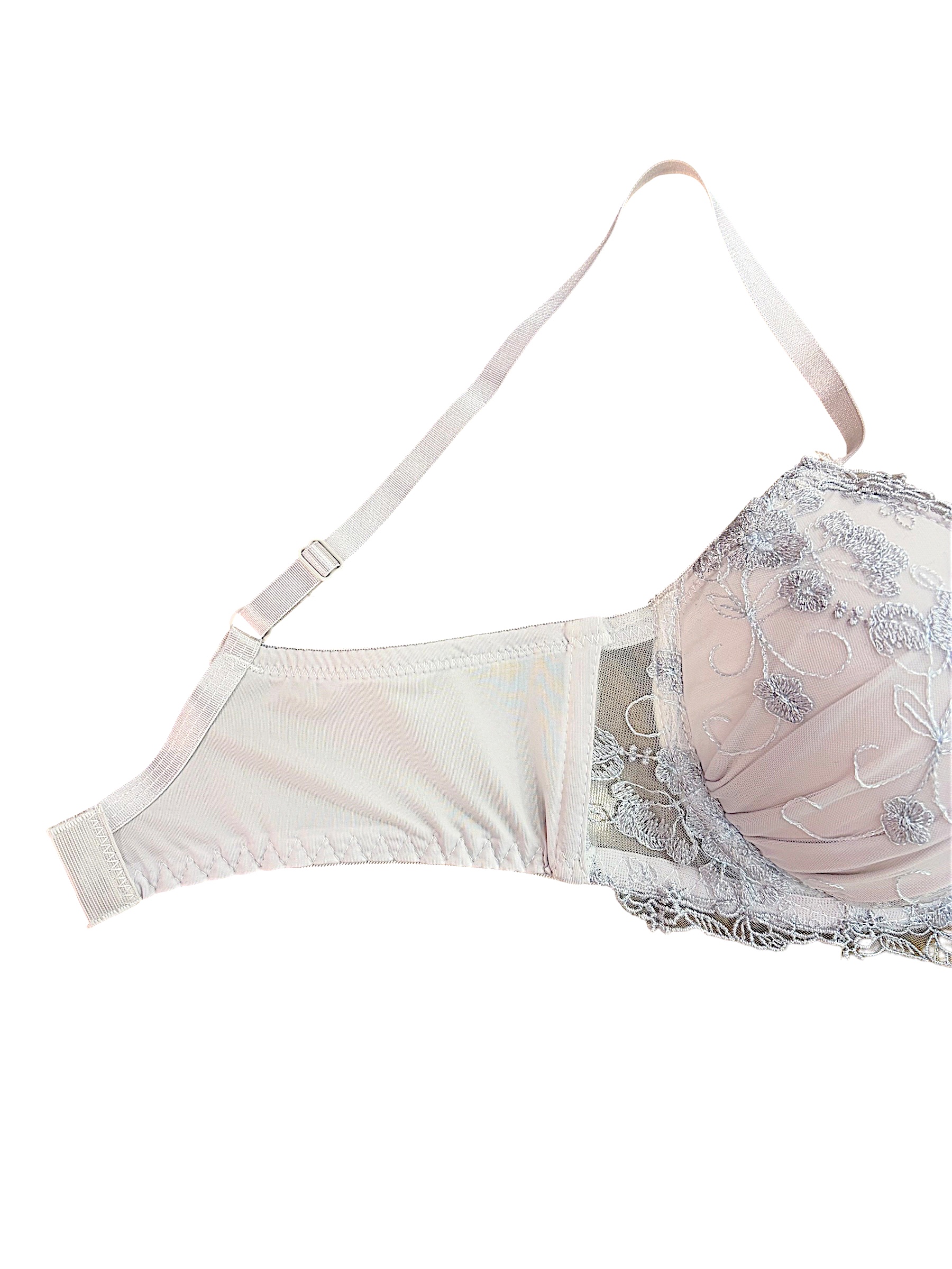 76990 Pink & Gray Floral Lace Bra & Panty Set for Small Band Frames | ABC Cup - Image 13