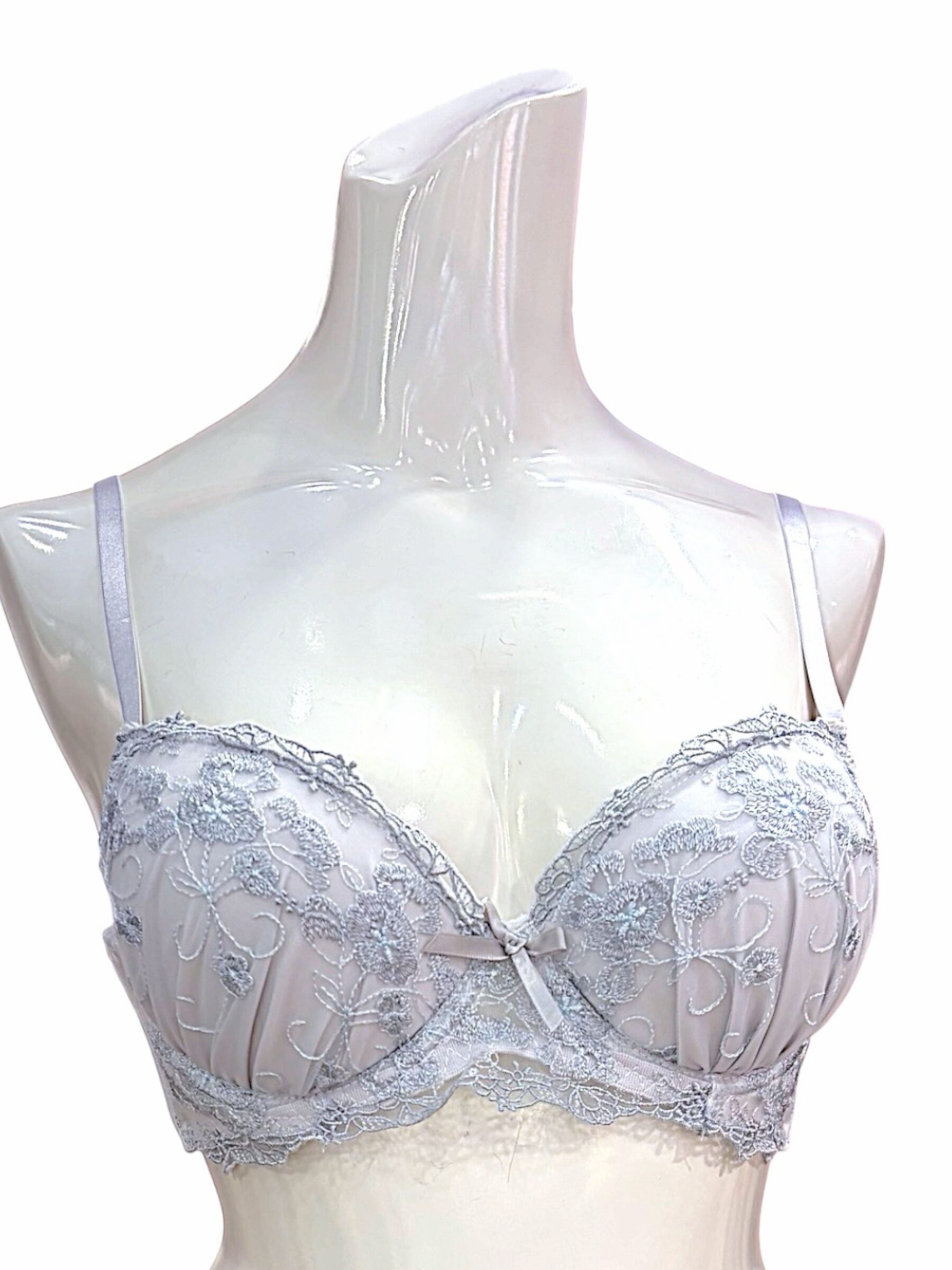 76990 Pink & Gray Floral Lace Bra & Panty Set for Small Band Frames | ABC Cup - Image 16