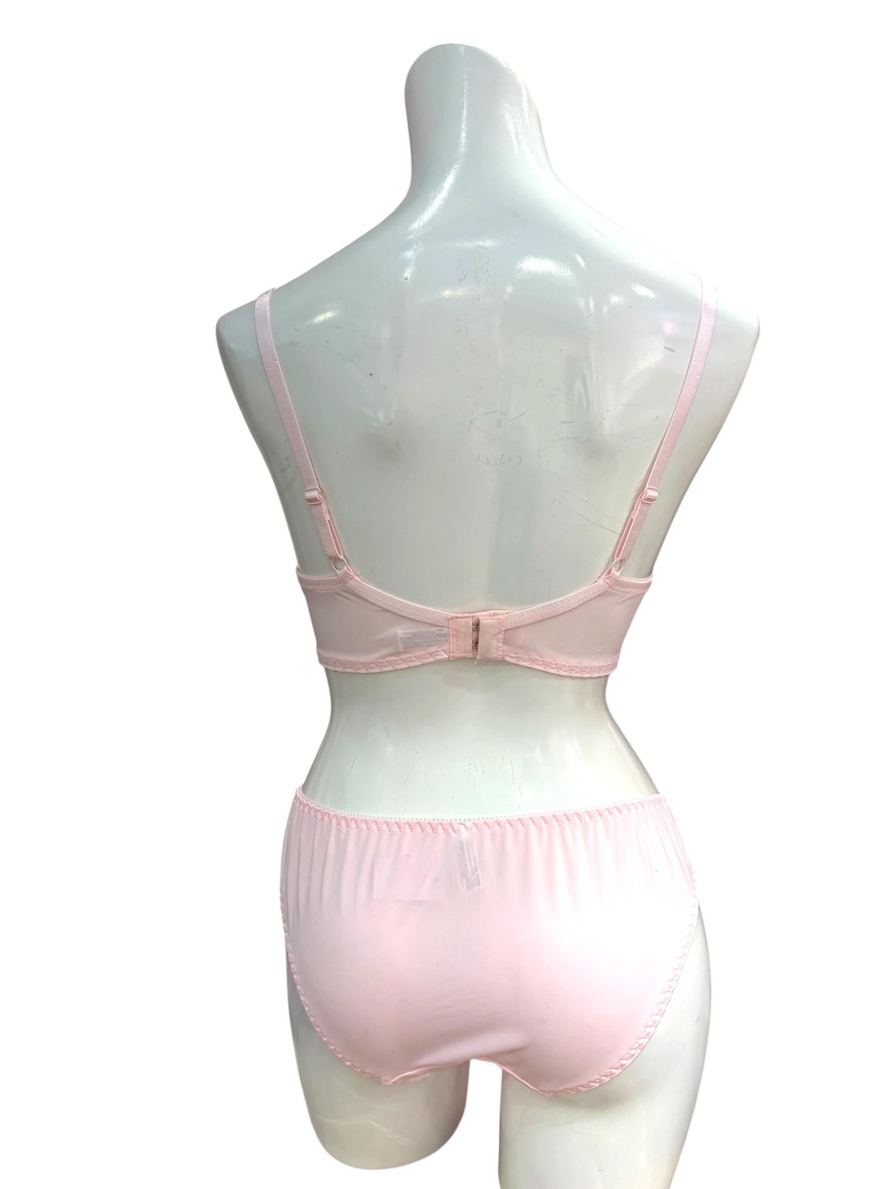 76990 Pink & Gray Floral Lace Bra & Panty Set for Small Band Frames | ABC Cup - Image 35