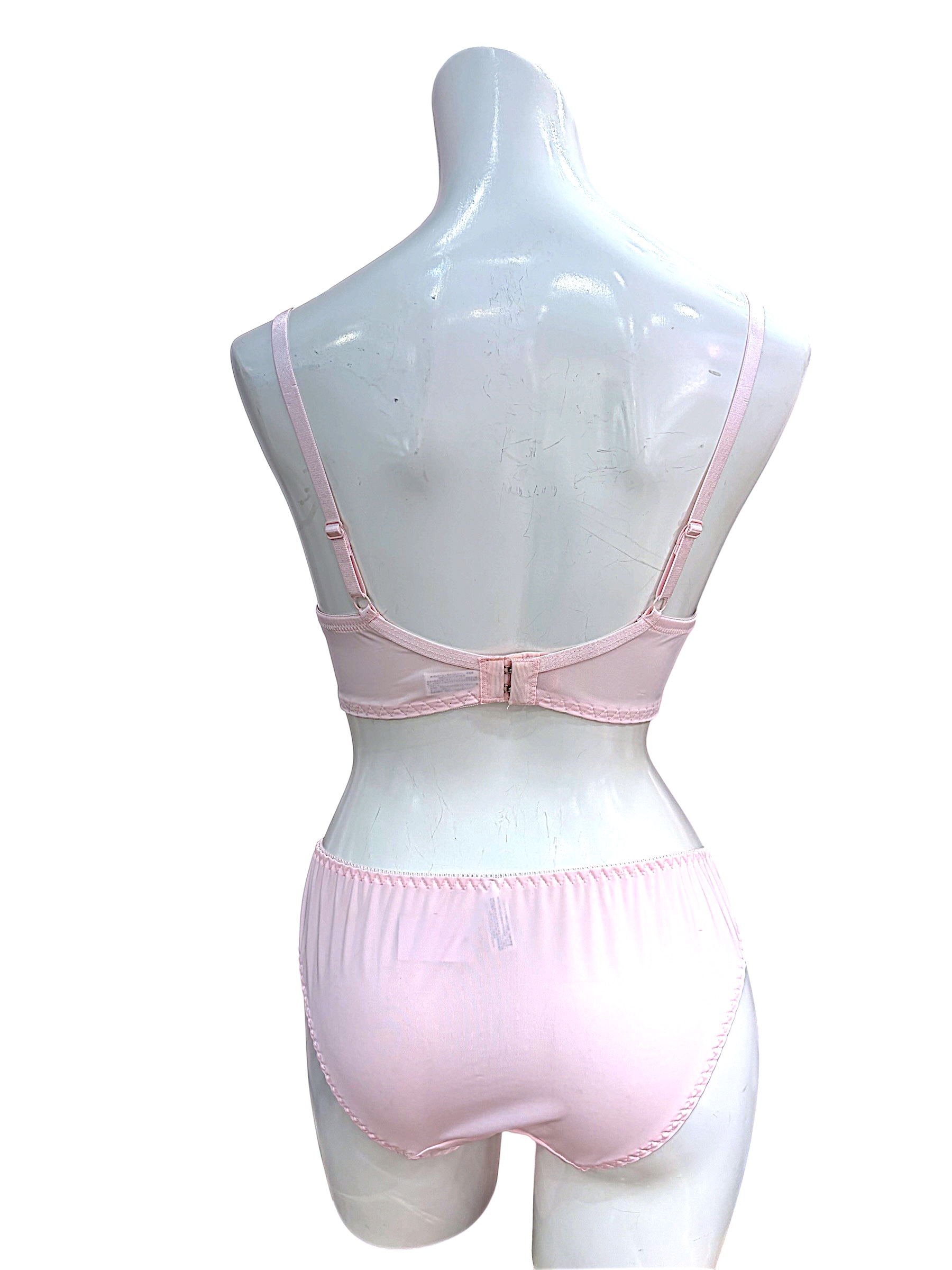 76990 Pink & Gray Floral Lace Bra & Panty Set for Small Band Frames | ABC Cup - Image 36