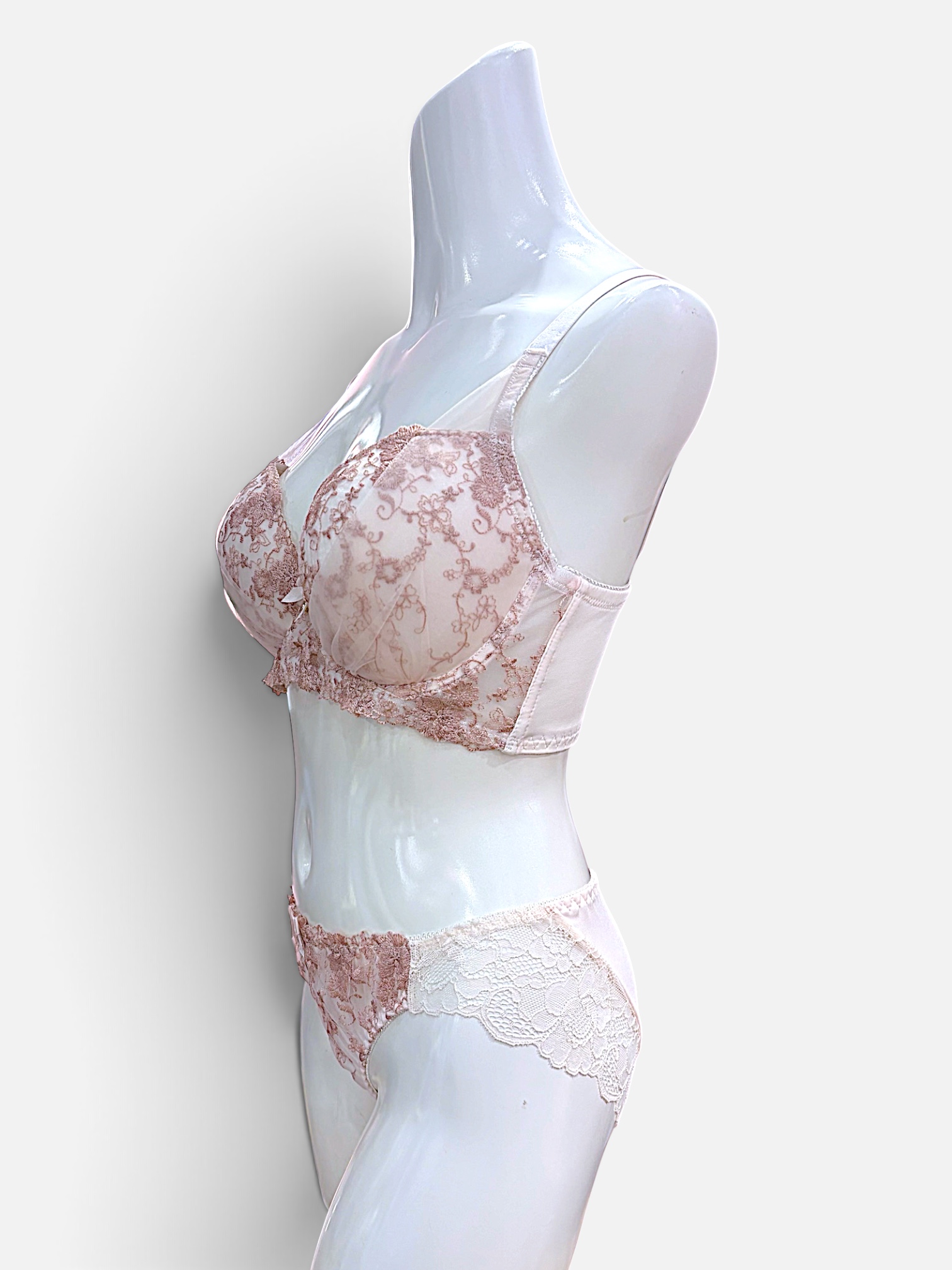 Green & Pink Floral | D-DD cup Lace Bra & Panty Set - Image 13