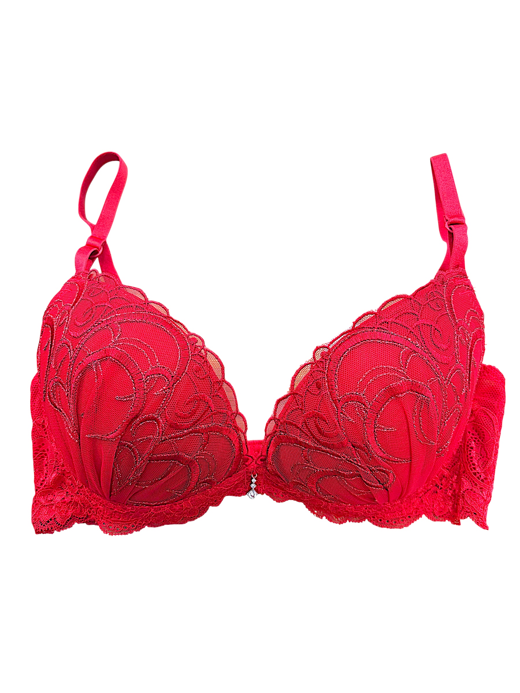 White / Black / Red | D-DD cup Lace Bra & Panty Set - Image 49