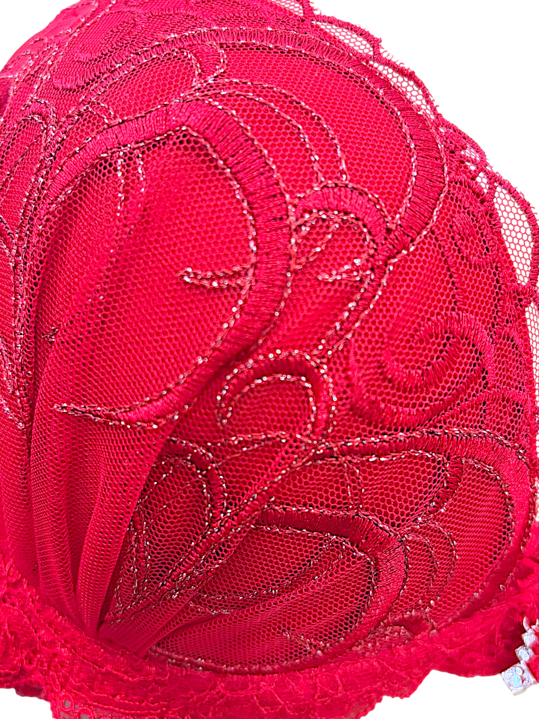 White / Black / Red | D-DD cup Lace Bra & Panty Set - Image 48