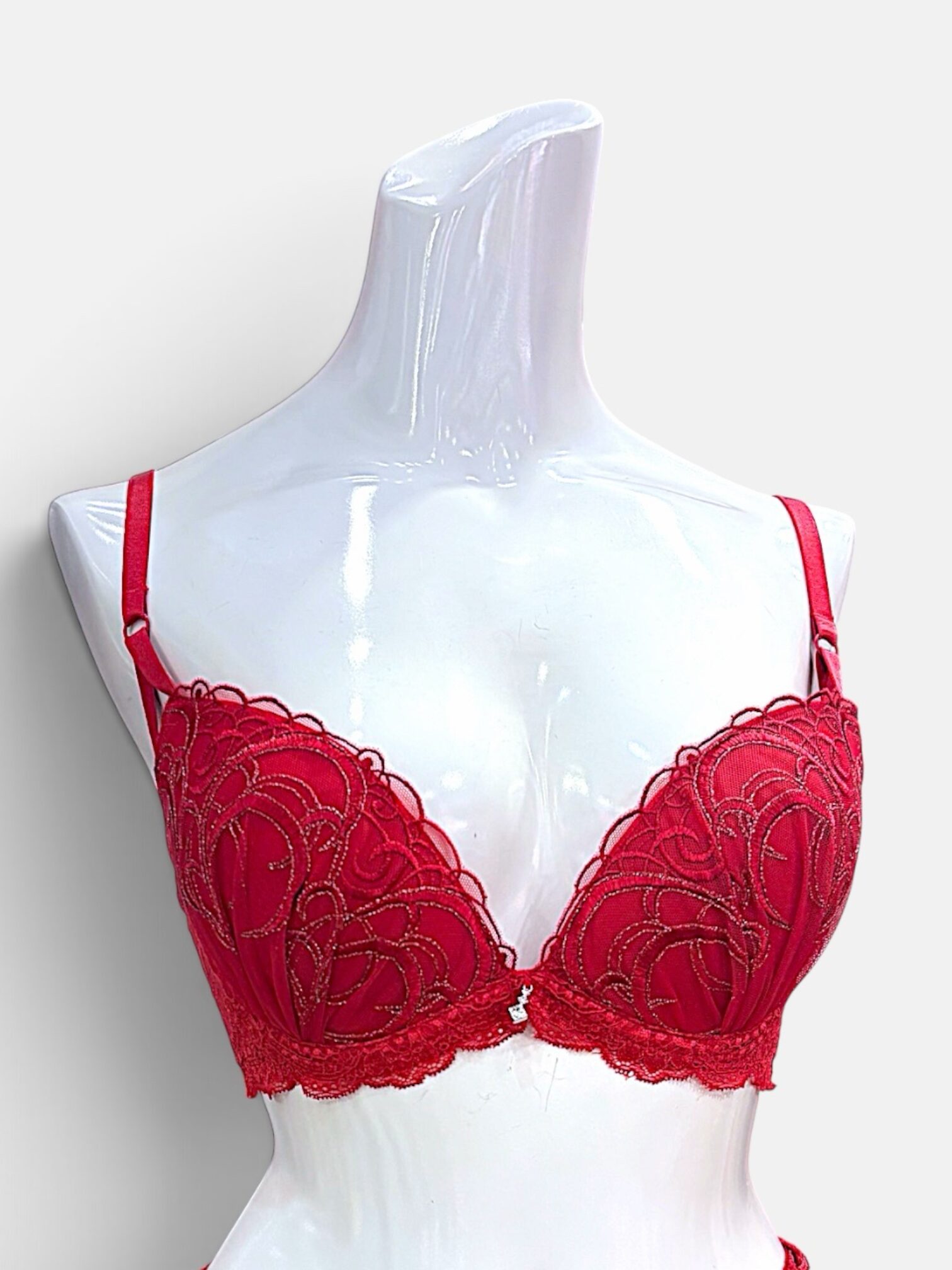White / Black / Red | D-DD cup Lace Bra & Panty Set - Image 43