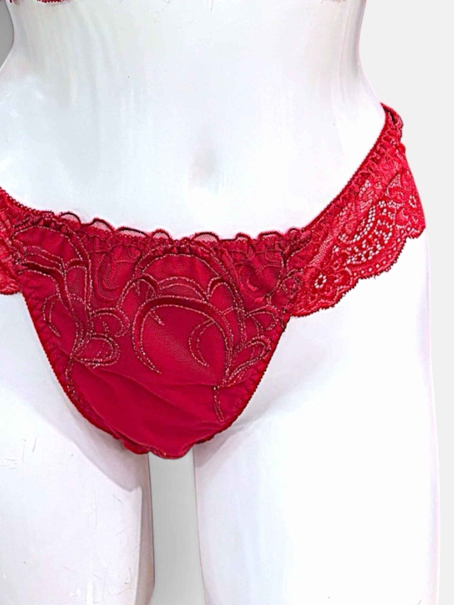 White / Black / Red | D-DD cup Lace Bra & Panty Set - Image 44