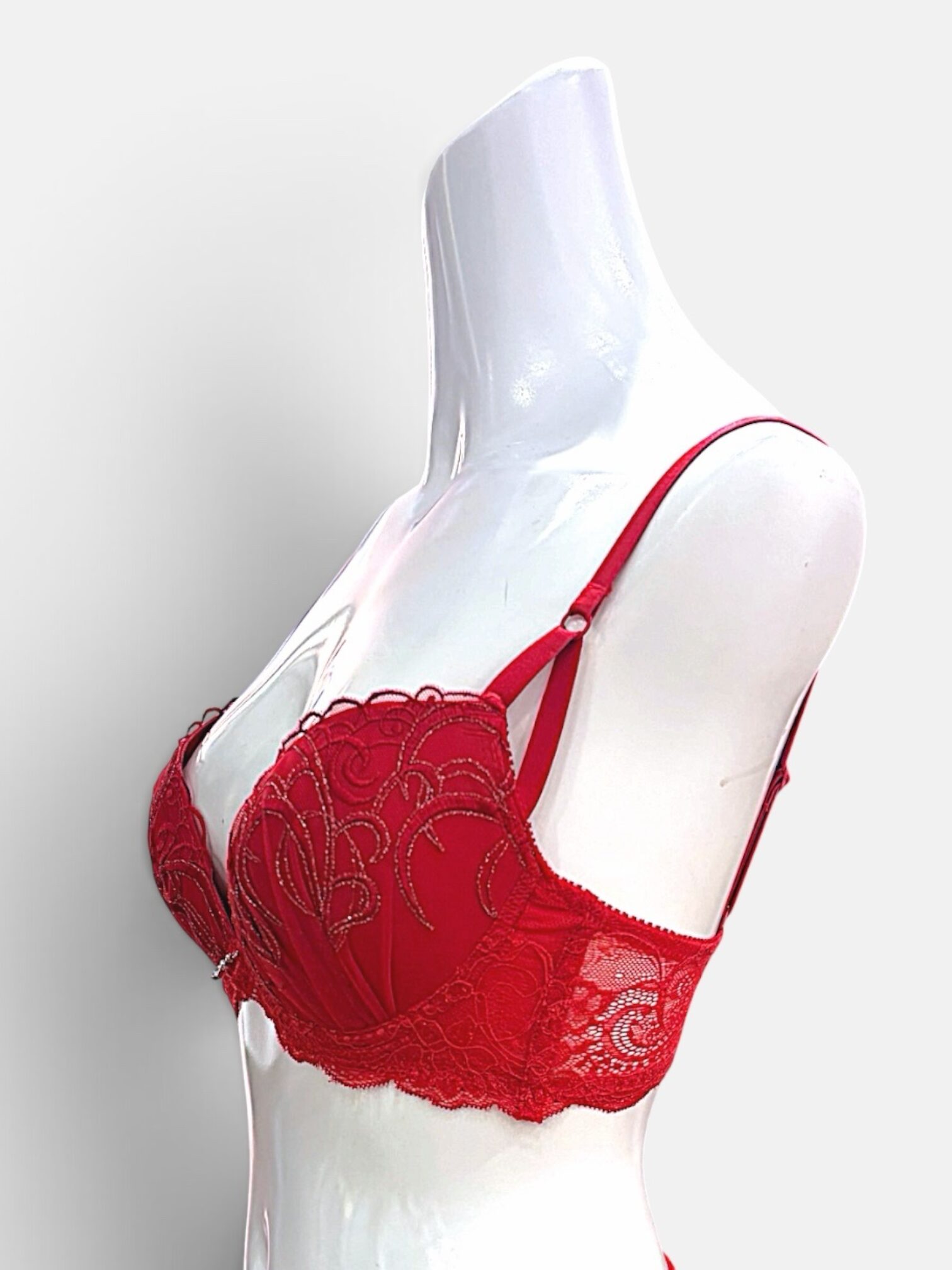 White / Black / Red | D-DD cup Lace Bra & Panty Set - Image 41