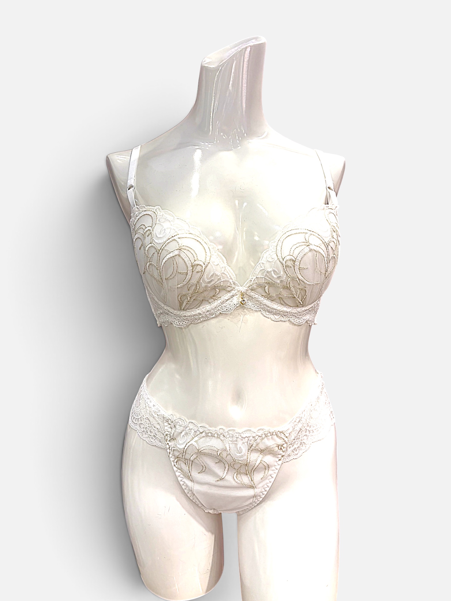 White / Black / Red | D-DD cup Lace Bra & Panty Set - Image 32