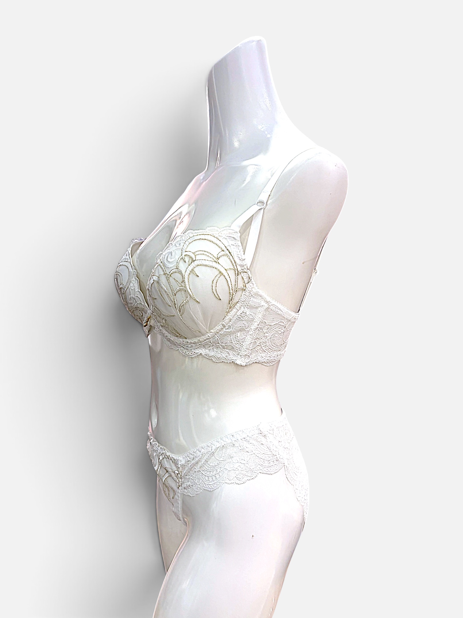 White / Black / Red | D-DD cup Lace Bra & Panty Set - Image 29