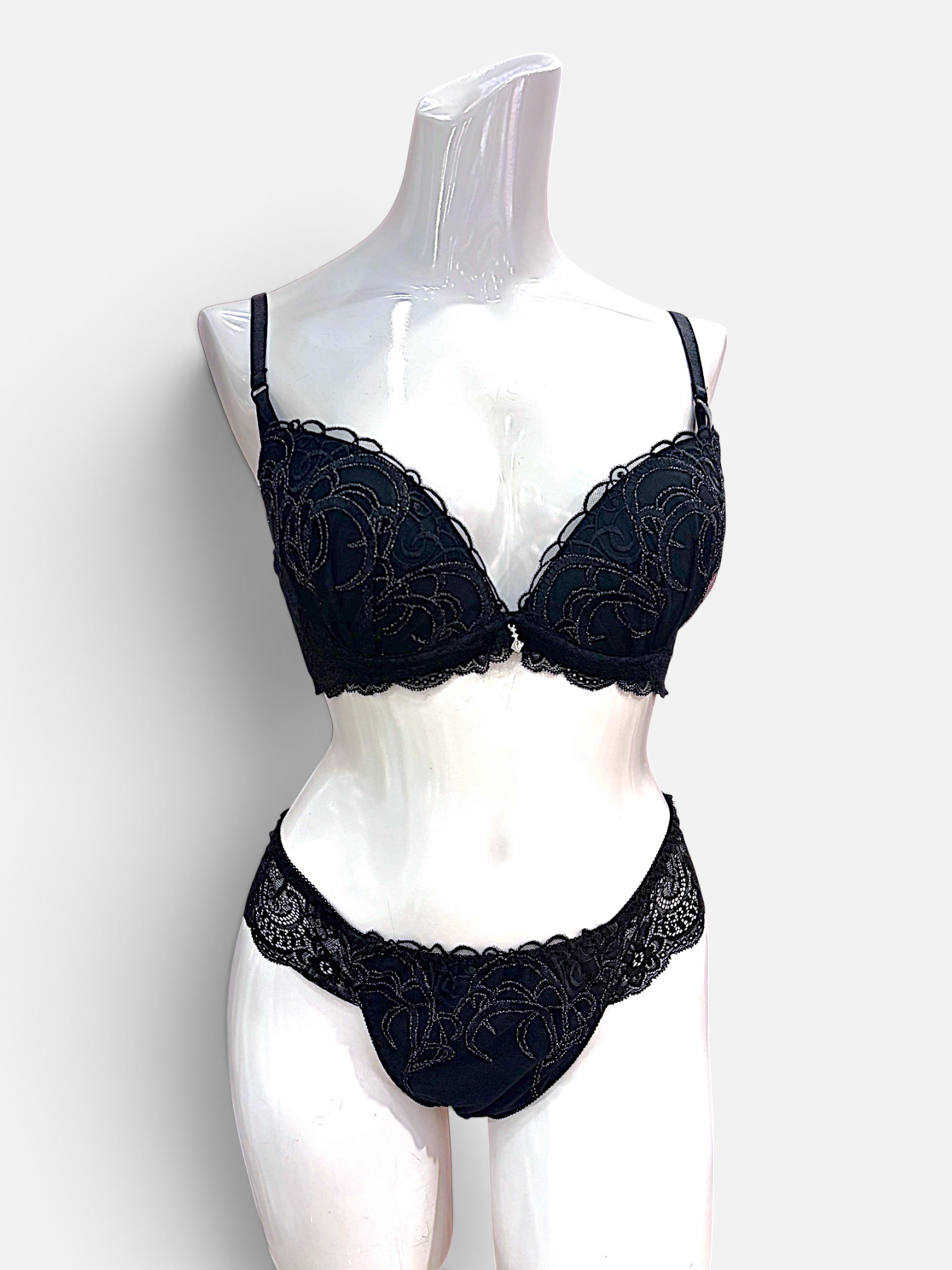 White / Black / Red | D-DD cup Lace Bra & Panty Set - Image 19