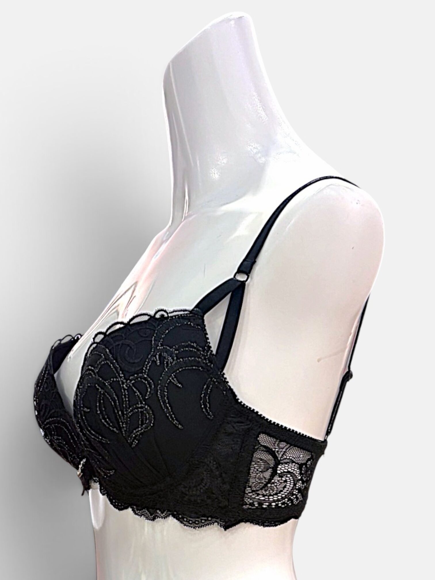 White / Black / Red | D-DD cup Lace Bra & Panty Set - Image 15