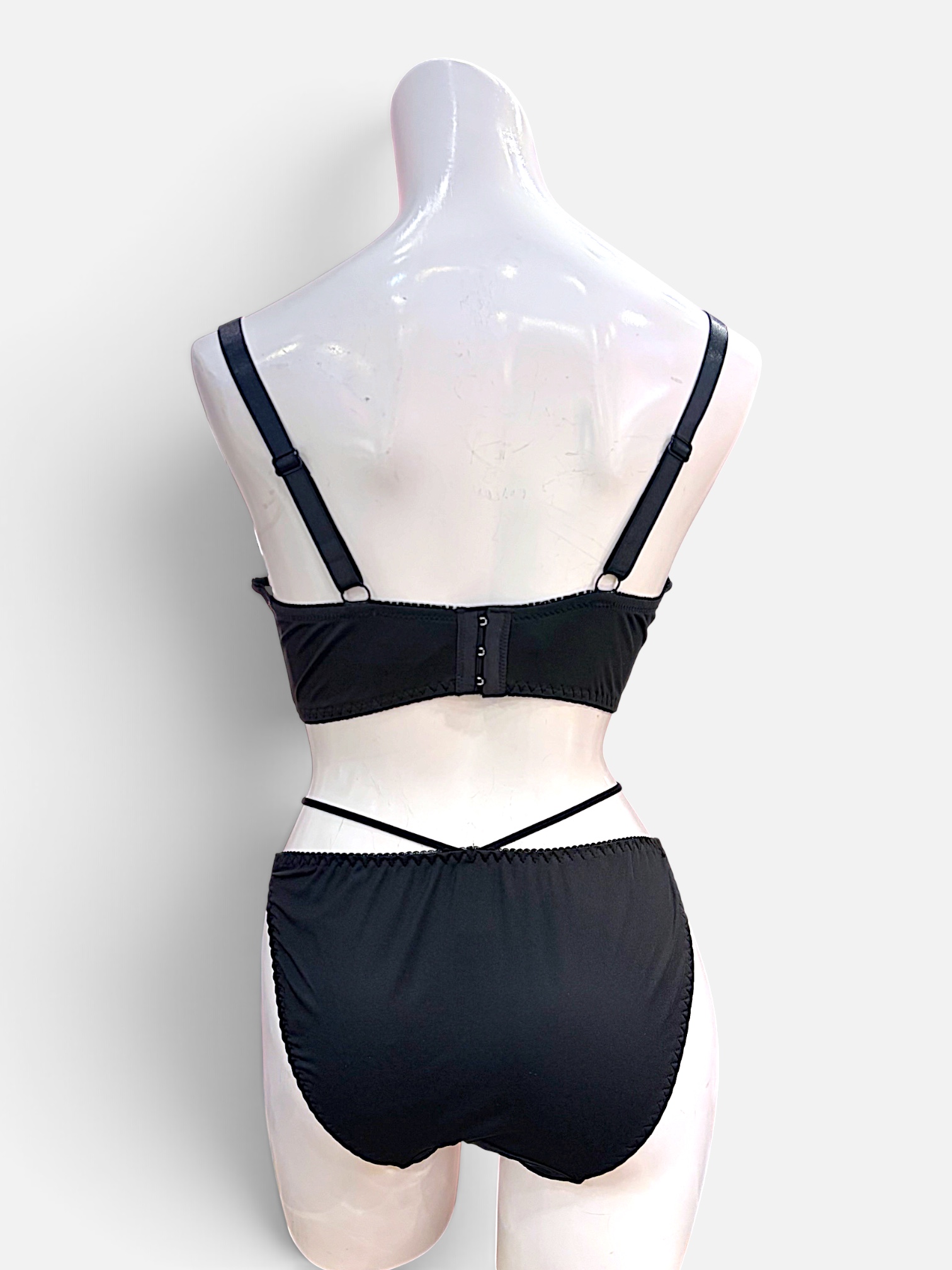 Black & White Lace Bra & Panty Set | D-DD Cup - Image 23