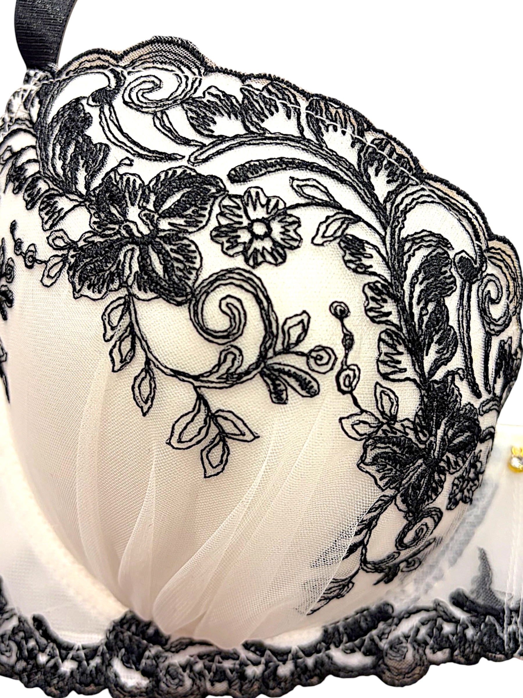 Black & White Lace Bra & Panty Set | D-DD Cup - Image 19