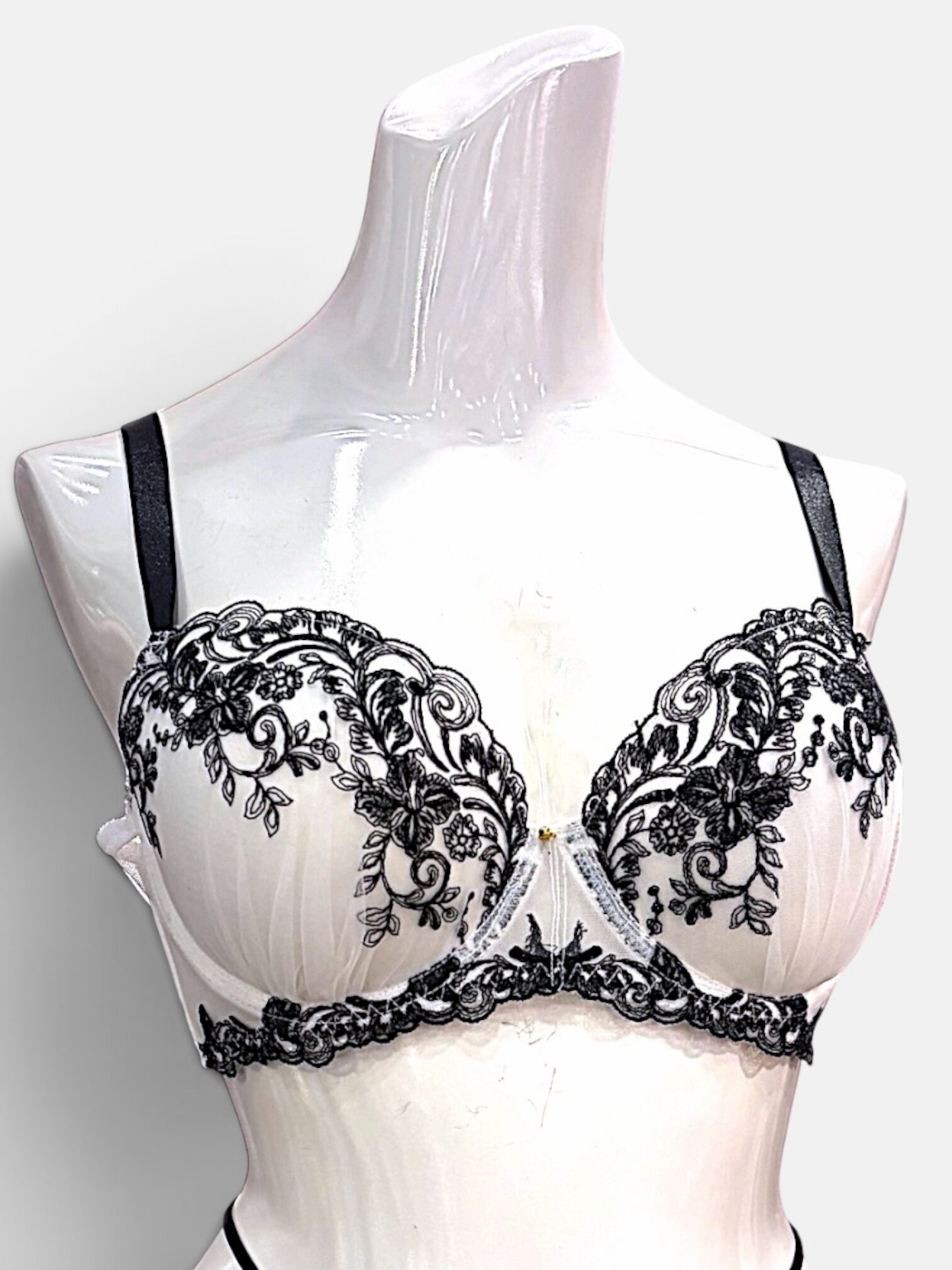 Black & White Lace Bra & Panty Set | D-DD Cup - Image 14