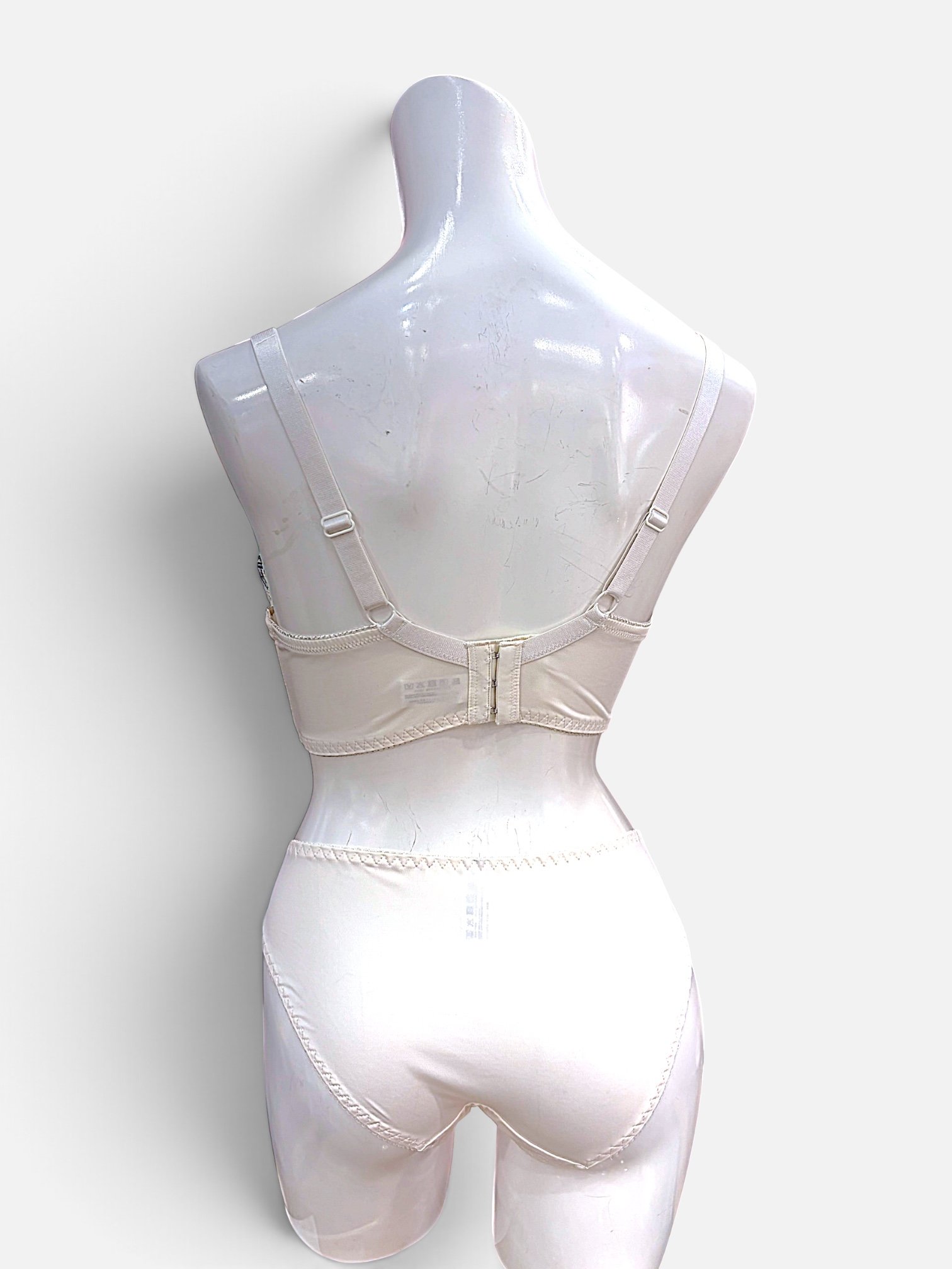 A–C Cup | Ivory & Black Floral Embroidered Lace Bra & Panty Set for Small Band - Image 15