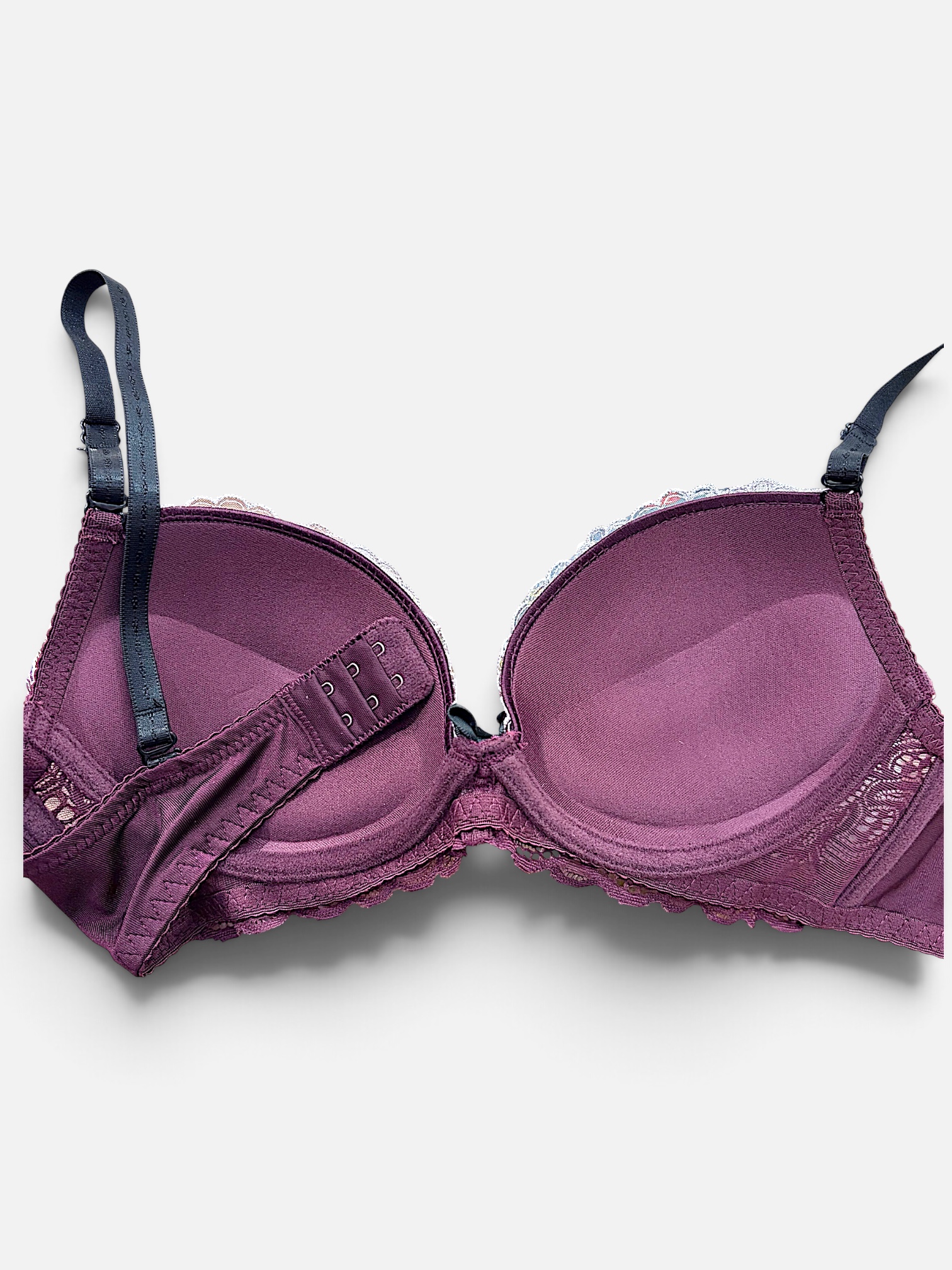 A–C Cup | Gray & Purple Lace Bra & Panty Set for Small Band - Image 29