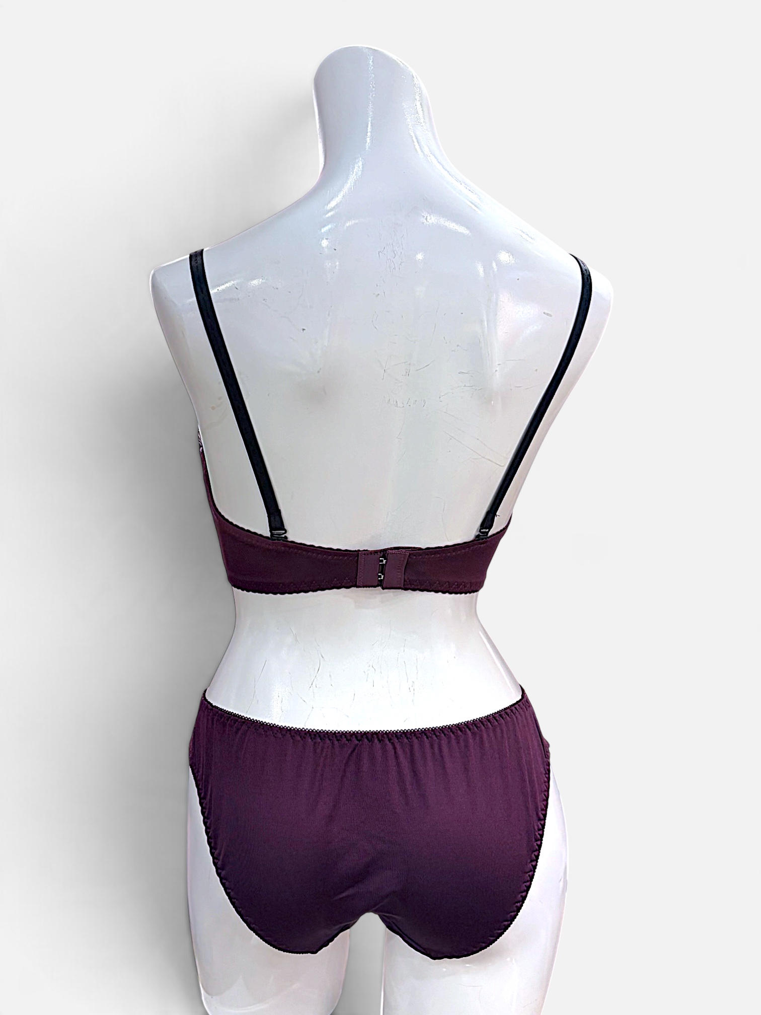 A–C Cup | Gray & Purple Lace Bra & Panty Set for Small Band - Image 21