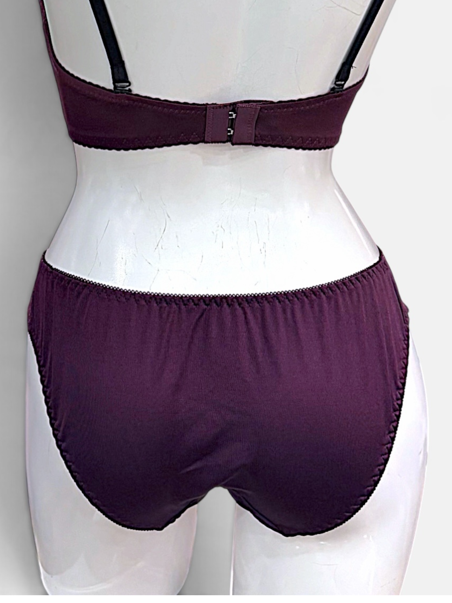 A–C Cup | Gray & Purple Lace Bra & Panty Set for Small Band - Image 19