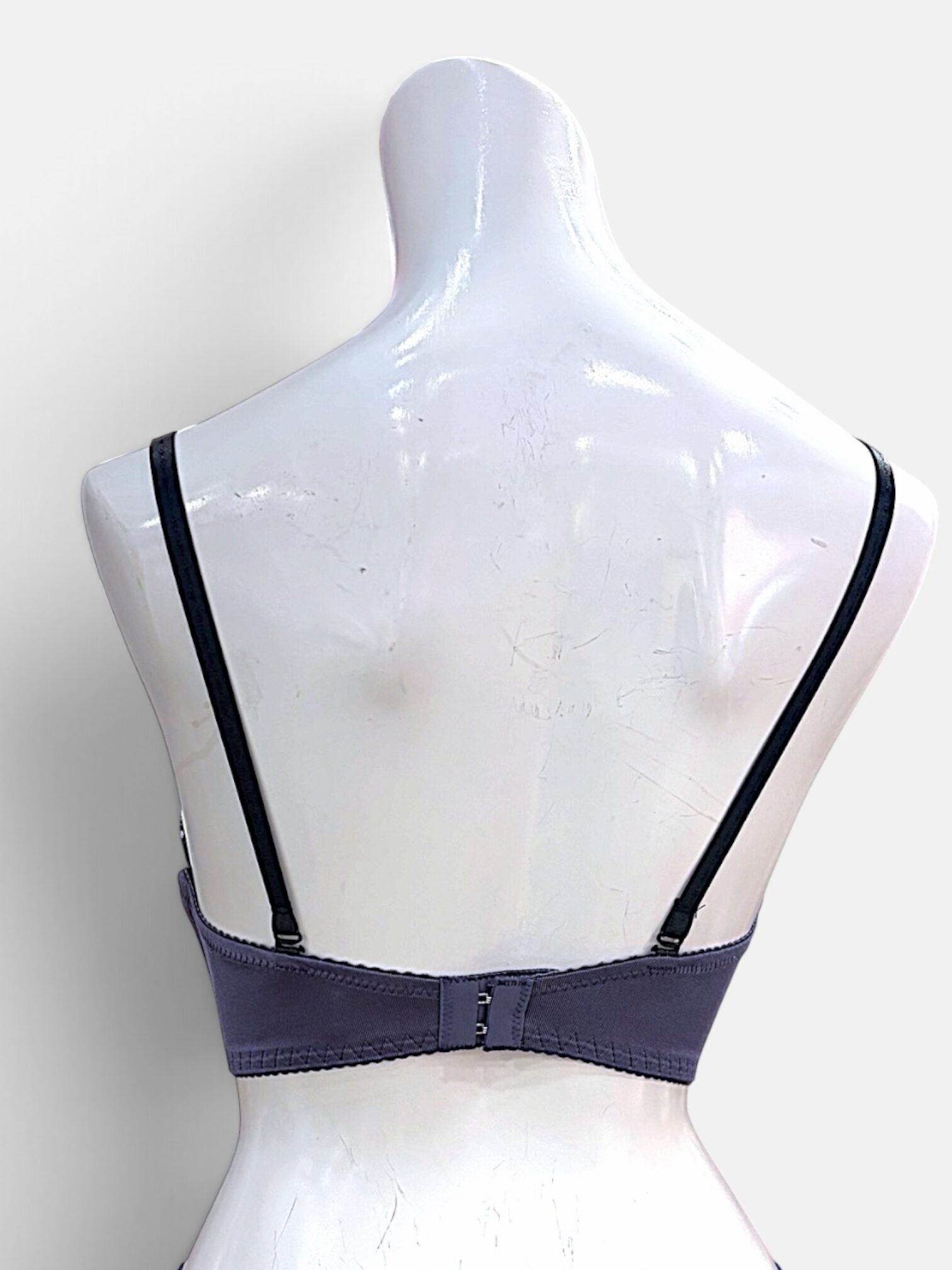 A–C Cup | Gray & Purple Lace Bra & Panty Set for Small Band - Image 6