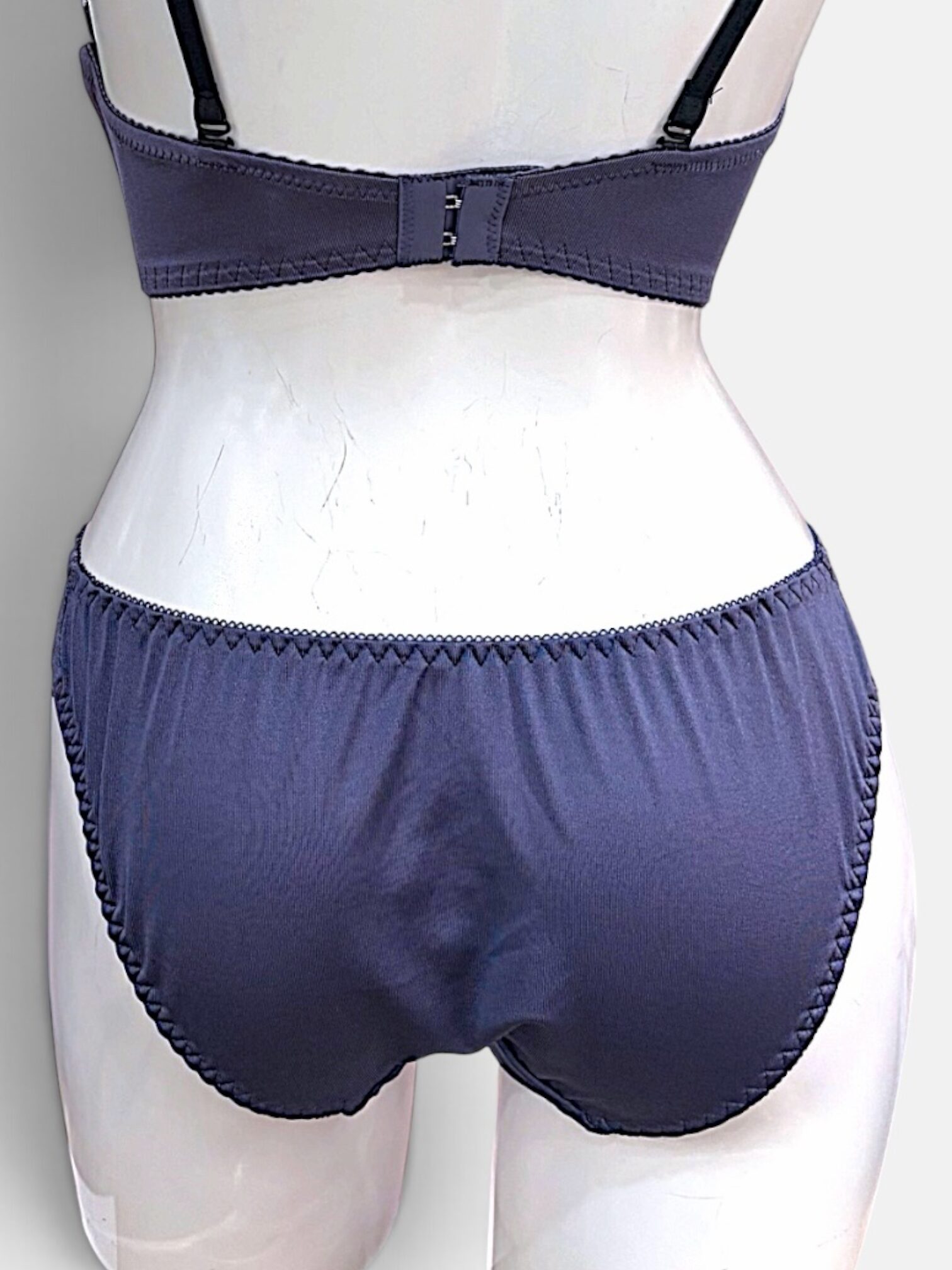 A–C Cup | Gray & Purple Lace Bra & Panty Set for Small Band - Image 7